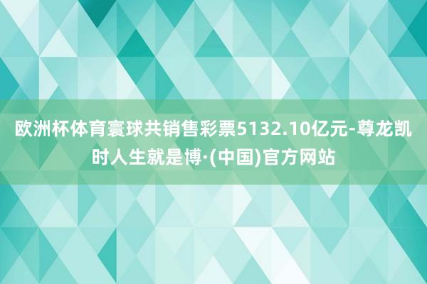 欧洲杯体育寰球共销售彩票5132.10亿元-尊龙凯时人生就是博·(中国)官方网站