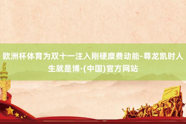 欧洲杯体育为双十一注入刚硬糜费动能-尊龙凯时人生就是博·(中国)官方网站