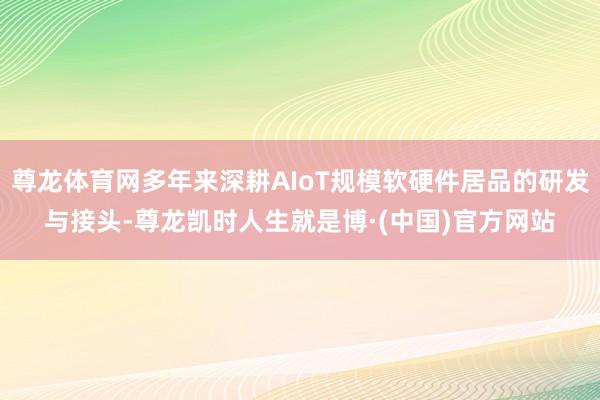尊龙体育网多年来深耕AIoT规模软硬件居品的研发与接头-尊龙凯时人生就是博·(中国)官方网站