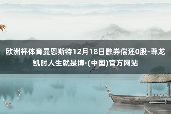欧洲杯体育曼恩斯特12月18日融券偿还0股-尊龙凯时人生就是博·(中国)官方网站