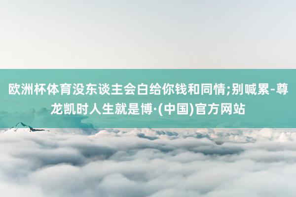 欧洲杯体育没东谈主会白给你钱和同情;别喊累-尊龙凯时人生就是博·(中国)官方网站