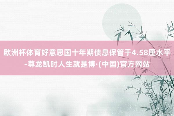 欧洲杯体育好意思国十年期债息保管于4.58厘水平-尊龙凯时人生就是博·(中国)官方网站
