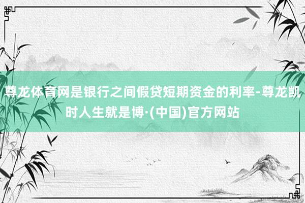 尊龙体育网是银行之间假贷短期资金的利率-尊龙凯时人生就是博·(中国)官方网站