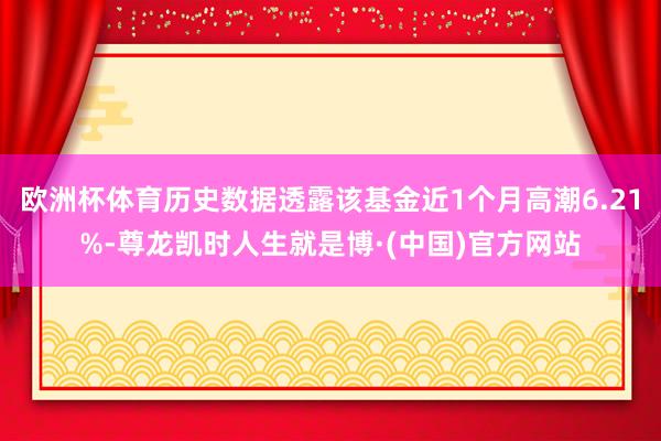欧洲杯体育历史数据透露该基金近1个月高潮6.21%-尊龙凯时人生就是博·(中国)官方网站