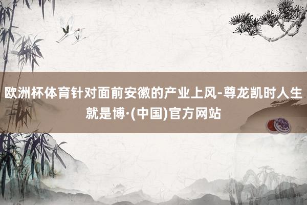 欧洲杯体育针对面前安徽的产业上风-尊龙凯时人生就是博·(中国)官方网站