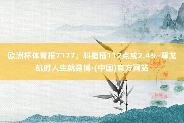 欧洲杯体育报7177；科指插112点或2.4%-尊龙凯时人生就是博·(中国)官方网站