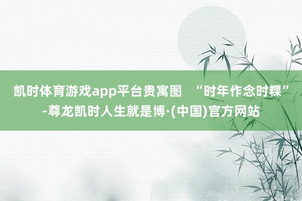 凯时体育游戏app平台贵寓图   “时年作念时粿”-尊龙凯时人生就是博·(中国)官方网站