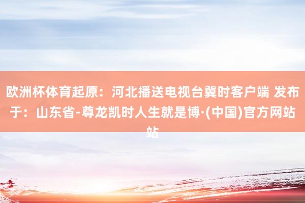 欧洲杯体育起原：河北播送电视台冀时客户端 发布于：山东省-尊龙凯时人生就是博·(中国)官方网站