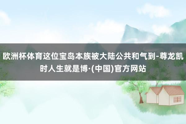 欧洲杯体育这位宝岛本族被大陆公共和气到-尊龙凯时人生就是博·(中国)官方网站