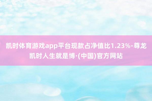 凯时体育游戏app平台现款占净值比1.23%-尊龙凯时人生就是博·(中国)官方网站